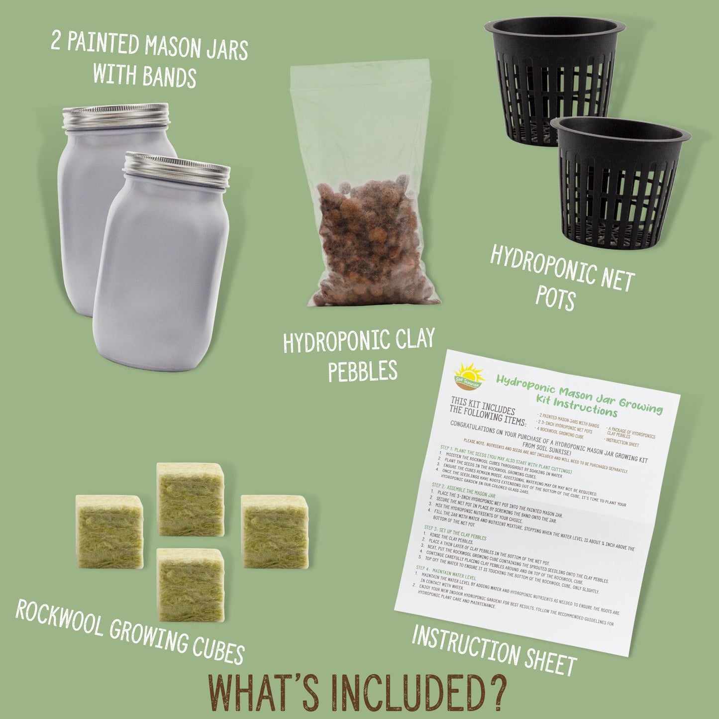 Hydroponic Mason Jar Starter Kit (10-Piece Set) - SSKIT230