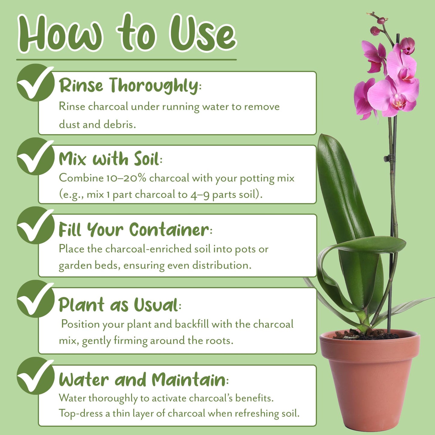 Horticultural Charcoal for Indoor Plants (12 Quarts), Hardwood Soil Additive for Orchids, Terrariums, and Gardening